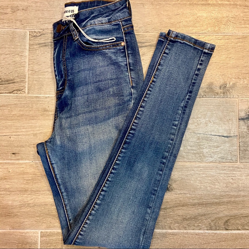 high waisted skinny denim jeans